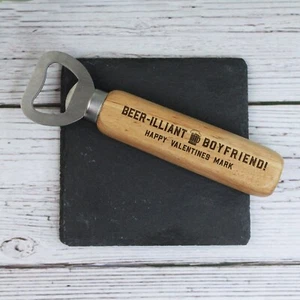 Brilliant Boyfriend Wood Bottle Opener Personalised Beer Lover Gift Beer-illiant - Picture 1 of 13