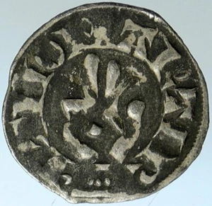 1200AD FRANCE Archbishopric BESANCON Antique Silver Denier Medieval Coin i101961 - Picture 1 of 3