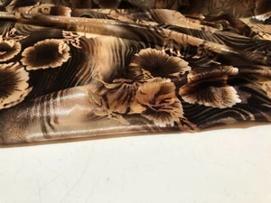 NEW Designer Stretch Velvet Jersey Floral Print Burnout Fabric Material - Picture 1 of 6
