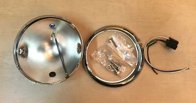 Custom Side Mount Headlight Bucket Kit 5 3/4" Chrome Harley Chopper Bobber - Image 1 of 4