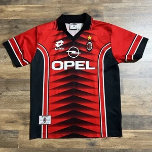 AC Milan Lotto 1997/1998 Jersey Training Mens Football Soccer Opel Maglia LARGE - Picture 1 of 12