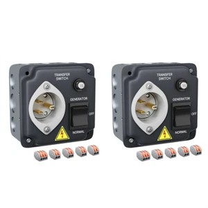 Interruttore di trasferimento pre-cablato con interruttore per camper, spina USA 15A 125V, 26405 - Foto 1 di 6