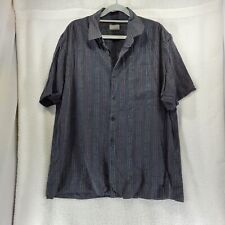 Wolsey Mens Shirt Size XL Black stripe Short Sleeve Spread Collar Casual