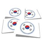 4x Vinyl Stickers Round South Korea Flag Icon #61175
