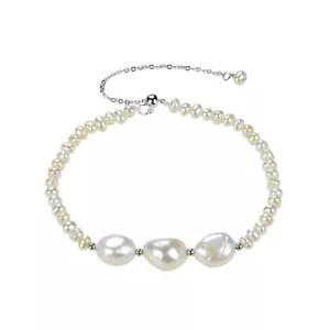 Handcrafted Freshwater Pearl Beaded Bolo Bracelet Elegant jewelry Gift for Her - Picture 1 of 3