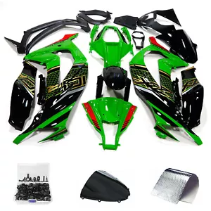 Fit for Kawasaki Injection Fairing Ninja 2011-2015 ZX10R Green Black Kit - Picture 1 of 3