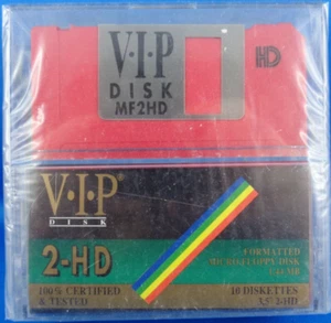 3,5" FLOPPY 2-HD V.I.P. (COLORDISKS / FORMATTED 1.44MB / INKL. BOX) -- 10 STÜCK - Picture 1 of 2