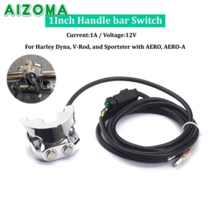 Chrome 1" Handlebar Mounted Air Ride Controller Switch For Harley Dyna Sportster - Picture 1 of 12