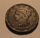 1840 Braided Hair Large Cent Penny - Circulated Condition - 99Sa