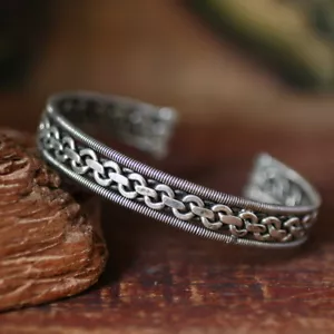 3 PCS Wholesale HANDMADE ETHNIC TRIBAL MIAO BANGLE BRACELET / JB229 - Picture 1 of 2