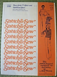Ann Person 1950 teen girl SHIRTS sz28-33 1977 uncut pattern Stretch & Sew - Picture 1 of 8