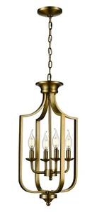 Trans Globe Lighting 11214 AG Jax 4 Light Foyer Pendant Small in Antique Gold - Picture 1 of 2