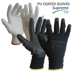 120 X NYLON PU COATED SAFETY WORK GLOVES GARDENING BUILDERS MECHANIC GRIP - Picture 1 of 3
