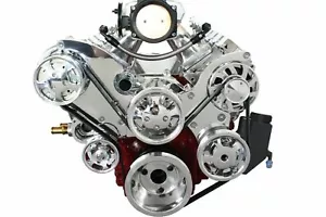 LS Serpentine Front Pulley Drive Kit Polished/Chrome w/Reservoir LS1 LS2 LS6 - Bild 1 von 11