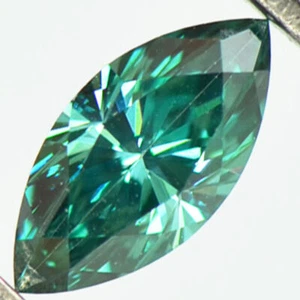 Marquise Shape Diamond Real Fancy Green Color Enhanced 0.45 Carat VVS2 Certified - Picture 1 of 10