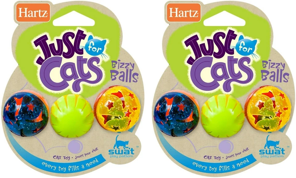 Juguetes para gatos Hartz Bizzy Balls 3 quilates (paquete de 2) Foto 1 de 1