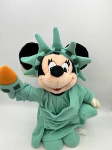 Disney Store Minnie Mouse Statue of Liberty Plush 12” Standing Smiling Green - Picture 1 of 11