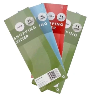 4 x Shopping Jotter List Memo Pad Lined Ruled Paper Pack - 7.5cmx21cm - Picture 1 of 1
