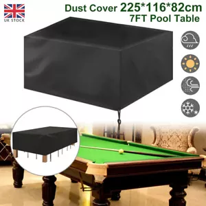 7ft Heavy Duty Waterproof Billiard Snooker Pool Table Dust Protector Cover Black - Picture 1 of 12