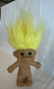Russ Vintage Troll Doll Good Luck Yellow Hair Toy Figure 4.25-7.5 in With Hair - Picture 1 of 3