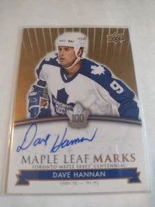Cubierta superior Toronto Maple Leafs Centennial 2017 autógrafo automático MLMDH DAVE HANNAN - Imagen 1 de 1