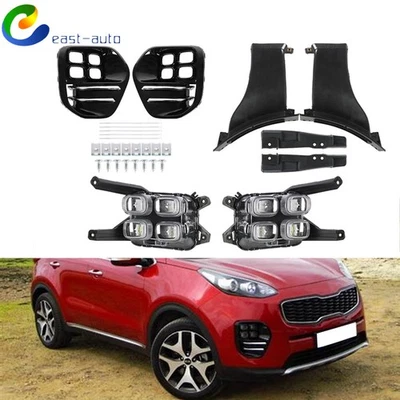 适用于起亚 Sportage 2017 - 2018 左 + 右侧雾灯套件 LED DRL 保险杠灯 — 第 1/4 张图片