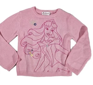 Disney Store Sleeping Beauty Aurora Embroidered Sweater Girls Xs 4 NWT Y2K VTG - Picture 1 of 6