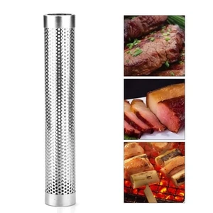 12 Inch Stainless Steel BBQ Pellet Tube for Wood Smoke Flavor on Grill - Picture 1 of 6