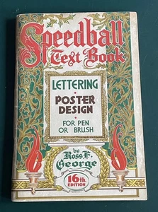 Speedball Text Book 16th Edition Ross George Lettering 1952 Calligraphy Fonts - Picture 1 of 11