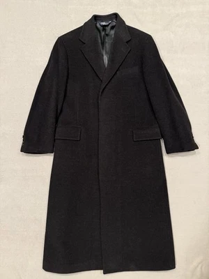 De Colección Polo Ralph Lauren 100% Lana Sobre Abrigo Largo Hecho en Italia Gris Oscuro Para Hombres 40R Foto 1 de 4