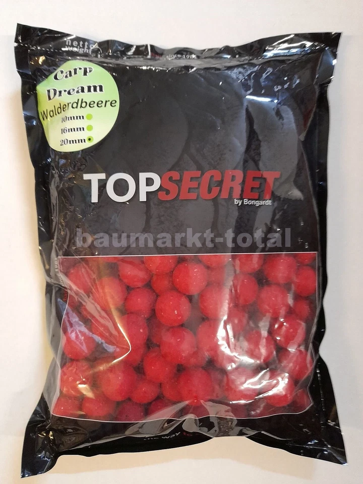 Top Secret Carp Dream Boilie Walderdbeere 1kg 20mm Karpfenboilie Karpfenköder - Bild 1 von 1