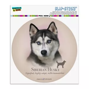 Siberian Husky Dog Breed Automotive Car Window Locker Circle Bumper Sticker - Picture 1 of 7