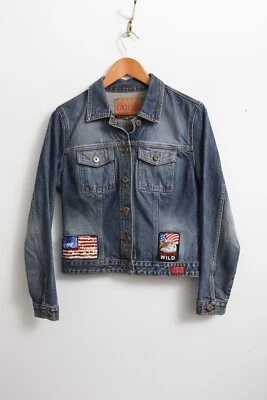 Chaqueta vaquera M para mujer Guess USA American Tradition con parches Harley-Davidson Foto 1 de 4