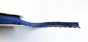 Dark Blue Lace Trim 1 Roll Berwick Offray7/16" x 3yds 100% Nylon New - Picture 1 of 3