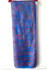 Foulard Soie Made india Bleu Violet 26 x 150cm comme Neuf