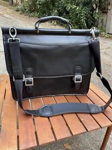 McKlein Bag Leather 15” Laptop Briefcase HALSTED Double Compartment Strap - Picture 1 of 16