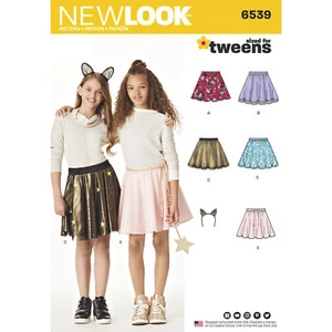 New Look Pattern 6539 Tween Skirts with Ears Headband - Picture 1 of 7