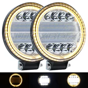 2PCS Round LED Pods Driving Lights Bar with White Light Combo Beam Off Road SUV - Picture 1 of 9