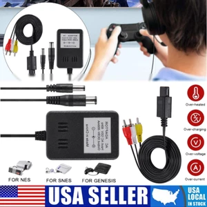 AC Power Adapter Cord for NES SNES & GENESIS Systems Super Nintendo SEGA US Plug - Picture 1 of 15