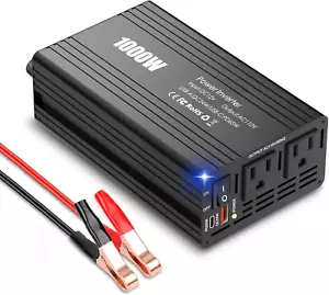 1000W Car Power Inverter, 12V DC to 110V AC Converter with PD65W USB and QC24W T - Picture 1 of 12