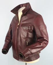 Men's Schott Rider Steerhide Leather Jacket, Model 6103US, Brown, Size 40