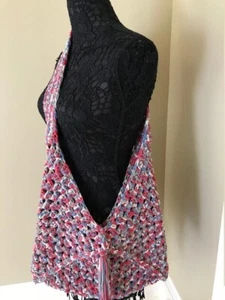 Bolso de mercado de ganchillo hecho a mano nuevo sin etiquetas - Camiseta hilo bandolera artículo E503 - Imagen 1 de 5