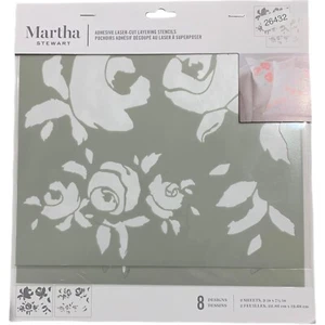 Martha Stewart Layering Big Blooms Stencil 8 designs - Picture 1 of 2