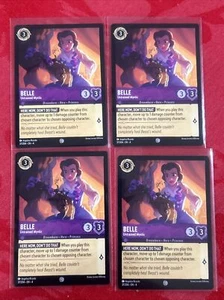 4x Disney Lorcana: Ursula's Return - Belle - Untrained Mystic - 37/204 - NM/M x4 - Picture 1 of 7