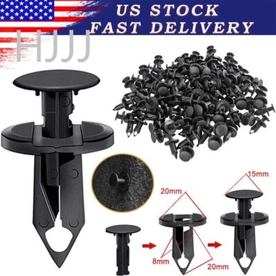 120pc Clips for Hole Plastic Rivets Retainer Fender Bumper Push Pin Fastener 8mm Foto 1 de 4