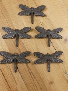 5 Dragonfly Wall Decor Mountable Garden Decor Kitchen Cast Iron Rustic Porch - Picture 1 of 7