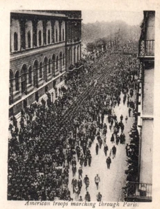 American Army Troops In Paris AEF Red Cross Postcard - Picture 1 of 3