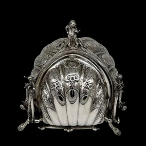 Antique Silver Continental Triple Folding Biscuit Box Circa 1880 - Picture 1 of 9