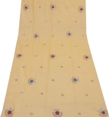 Sushila Vintage Sari Remanente Mezcla Chatarra Georgette Seda Cuentas a Mano Tela Artesanal Foto 1 de 4