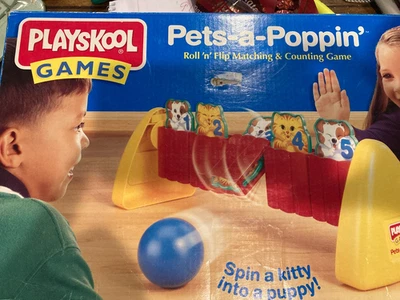 复古 1997 年 Playskool 游戏 Pets-A-Poppin 完整年龄 3-6 比赛和计数游戏 全新 — 第 1/4 张图片
